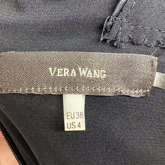 Vera Wang Lavendar Label Womens Asymmetrical Cocktail Dress in Black Size 4 - Picture 7 of 9